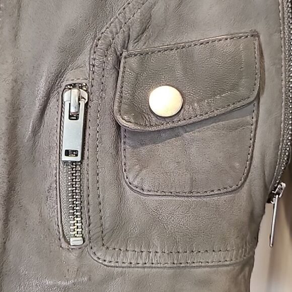 DOMA Goat Leather Moto Biker Jacket, Distressed Multi Zipper Closure | L - Picture 16 of 16